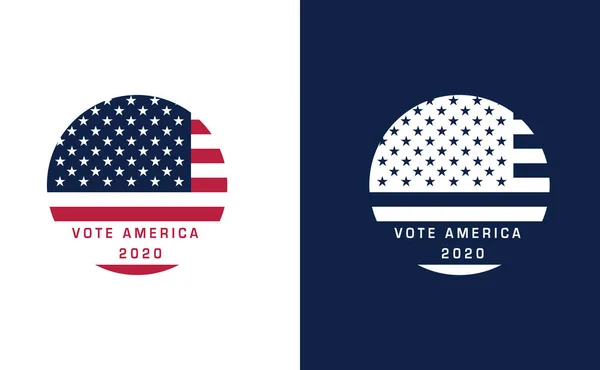 2020 Presidentvalet Förenta Staterna Designlogotyp Vektorillustration Banderoll För Omröstning 2020 — Stock vektor