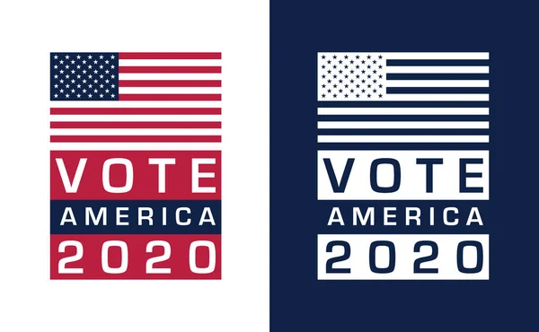 2020 Presidentvalet Förenta Staterna Designlogotyp Vektorillustration Banderoll För Omröstning 2020 — Stock vektor