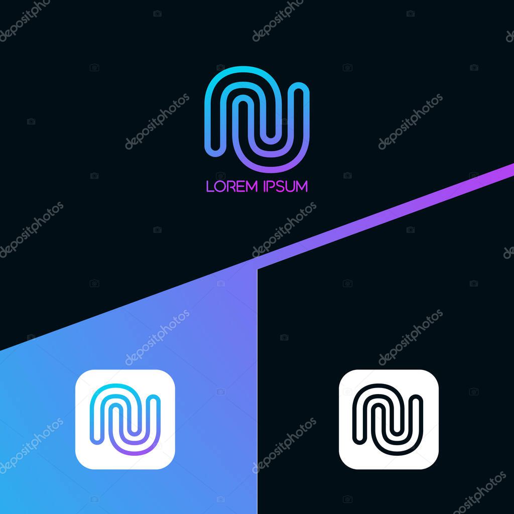 Letter N logo icon design template elements