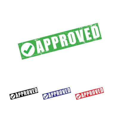 Lastik damgası vektör çizim beyaz arka plan üzerinde onayladı. Vektör damga kutsal kişilerin resmi onaylı.