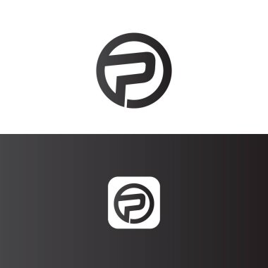 P Harfi Vektör Logo Şablonu Çizim Tasarımı.
