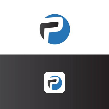 P Harfi Vektör Logo Şablonu Çizim Tasarımı.