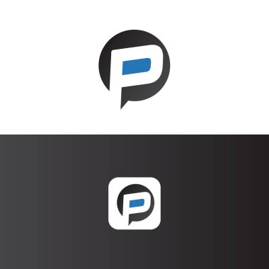 P harfi logo tasarım şablonu ögeleri