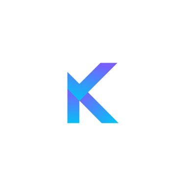 Letter K with Check Mark. Graphic symbol for the election campaign. Vote sign with letter K