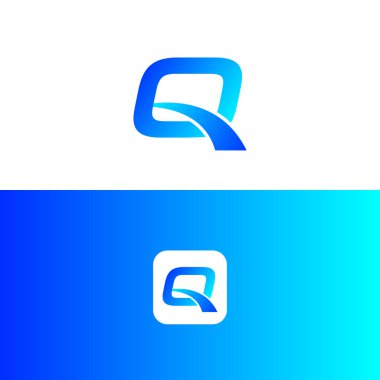 Q harfi logo tasarım şablonu elementleri