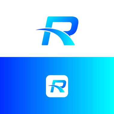 R harfi logo tasarım şablonu elementleri