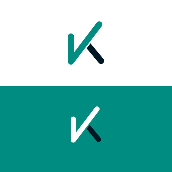 チェックマーク付きの手紙K 選挙運動のグラフィックシンボル Kで署名する — ストックベクタ