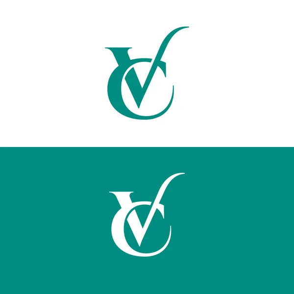 Cv手紙ロゴデザイン Vc手紙デザイン — ストックベクタ
