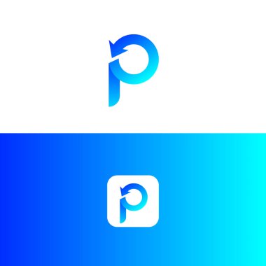 P logo with arrow concept