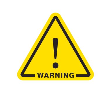 Warning vector icon illustration sign. Danger sign flat design. Caution error icon. Exclamation point in a triangle.
