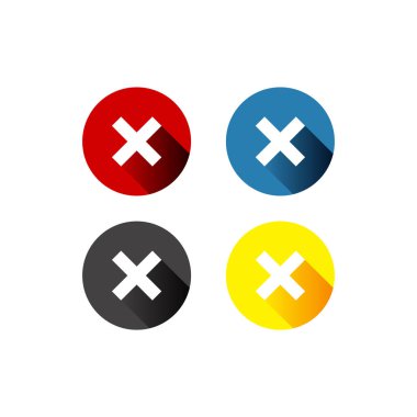 Check mark / check, x or approve & deny line art vector icon for apps and websites, cancel icon,vector illustration. Flat design style. vector cancel icon illustration isolated on White background,