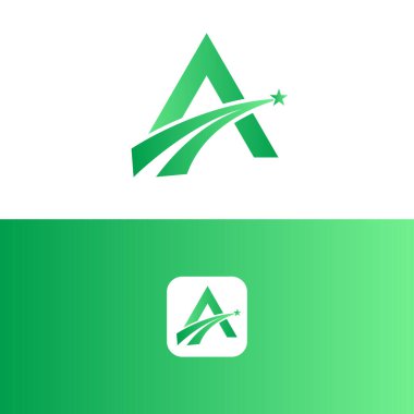 A harfi yıldız logo simge tasarım şablonu öğeleri