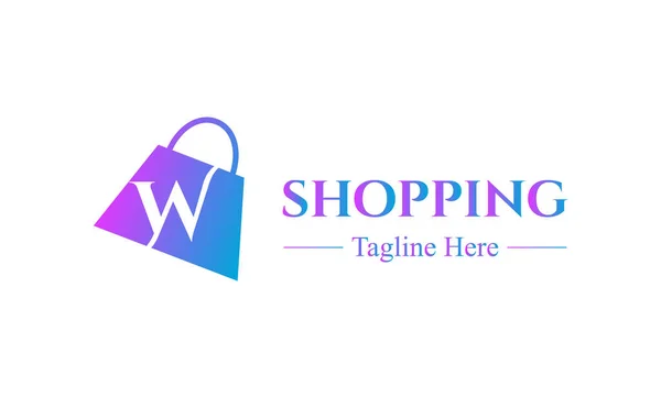 Alışveriş Çantasındaki Harfinin Soyut Hali Soyut Alışveriş Logosu Çevrimiçi Dükkan — Stok Vektör