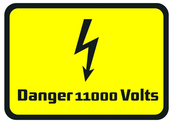 Peligro 11000 Voltios Señales Advertencia Peligro — Vector de stock