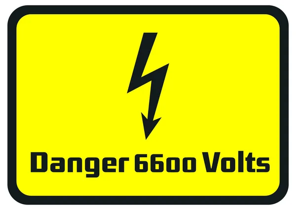 Pericolo 6600 Volt Segnali Pericolo — Vettoriale Stock