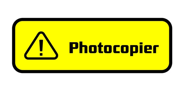 Etiquetas Advertencia Toma Corriente Fotocopiadora — Vector de stock