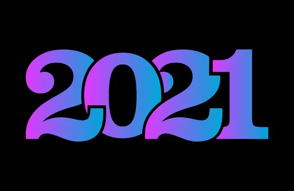 Bonne Année 2021 Fond Noir 2021 Conception Texte Avec Bonne — Image vectorielle