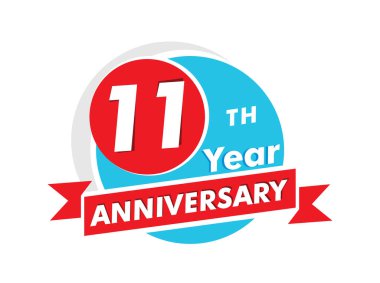 11. yıl dönümü logosu. 11. yıldönümü kutlama tasarımı