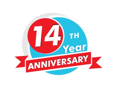14. yıl dönümü logosu. Kutlama 14. yıldönümü kutlama tasarımı