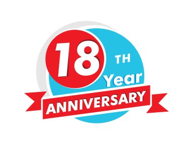 18. yıl dönümü logosu. Kutlama 18. yıldönümü kutlama tasarımı