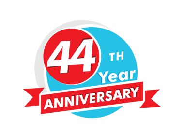 44 yıllık yıldönümü logosu. 44. yıldönümü kutlama tasarımı
