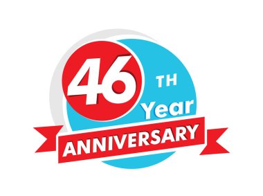 46 yıllık yıldönümü logosu. 46. yıldönümü kutlama tasarımı