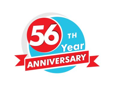 56 yıllık yıldönümü logosu. Kutlama 56. yıldönümü kutlama tasarımı