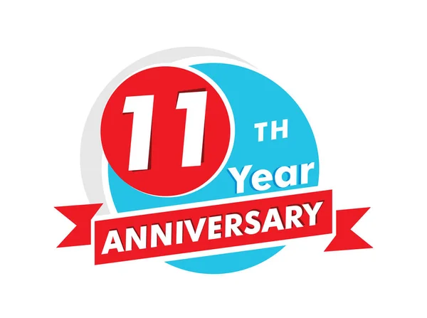 Years Anniversary Logotype Celebration 11Th Anniversary Celebration Design — Stock Vector