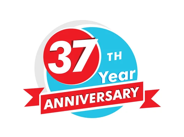 Years Anniversary Logotype Celebration 37Th Anniversary Celebration Design — Stock Vector