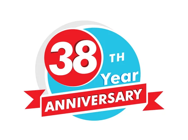 Years Anniversary Logotype Celebration 38Th Anniversary Celebration Design — Stock Vector