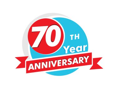 70 'inci yıl dönümü logosu. Kutlama 70. yıl dönümü tasarımı