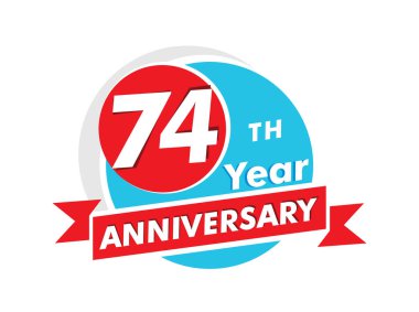 74 yıllık yıldönümü logosu. Kutlama 74. yıl dönümü tasarımı