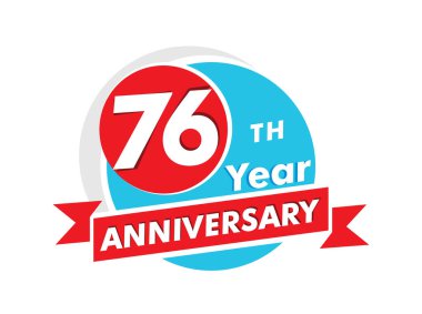 76 yıllık yıldönümü logosu. Kutlama 76. yıldönümü kutlama tasarımı