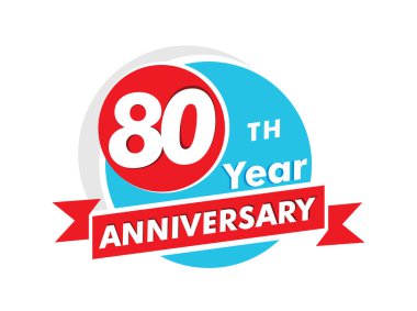 80 'inci yıl dönümü logosu. Kutlama 80. yıldönümü kutlama tasarımı
