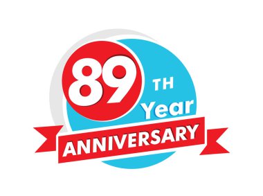 89 yıllık yıldönümü logosu. Kutlama 89. yıldönümü kutlama tasarımı