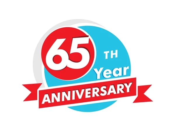 Logotipo Aniversário Anos Celebração 65Th Aniversário Celebração Design — Vetor de Stock
