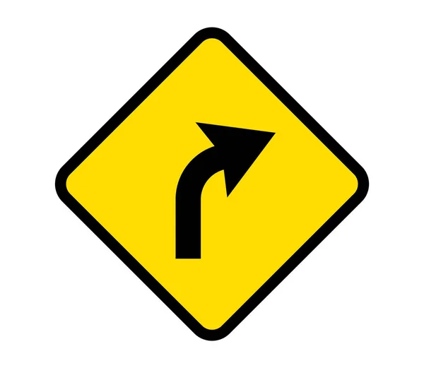 Right Curve Ahead Sign Right Curve Symbol — Stock Vector