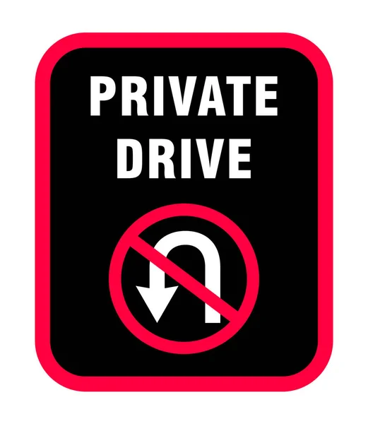 Privé Drive Turn Sign International Turns Symbol — Image vectorielle