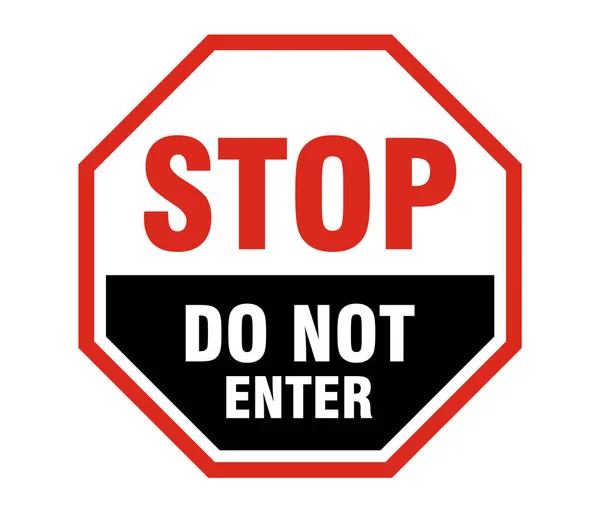 Arrêter Pas Entrer Signe Arrêter Pas Entrer — Image vectorielle