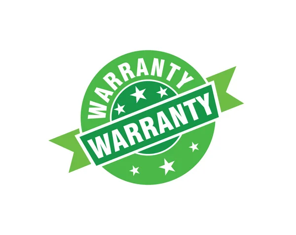 Warranty Ribbon Warranty Green Sign Warranty — Stock Vector