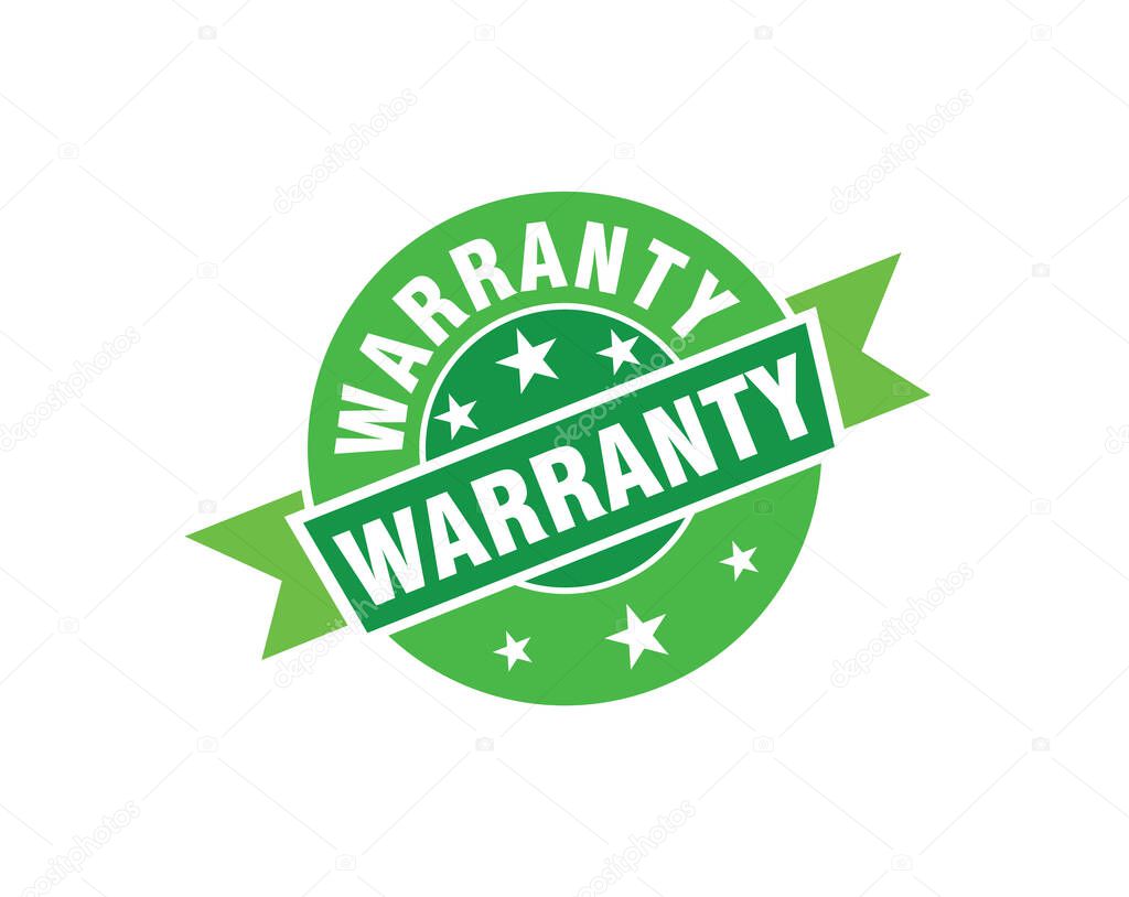 warranty ribbon. warranty round Green sign. warranty