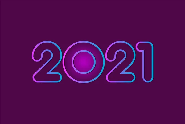 2021 Bonne Année 2021 Texte Style Néon — Image vectorielle