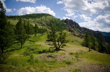  Khakassia güzel kayalarda