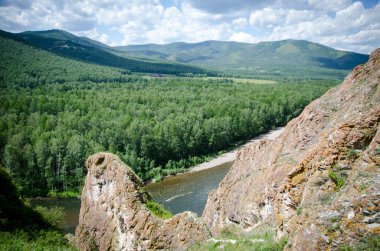  Khakassia güzel kayalarda