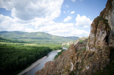  Khakassia güzel kayalarda