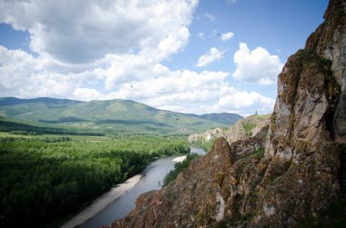  Khakassia güzel kayalarda