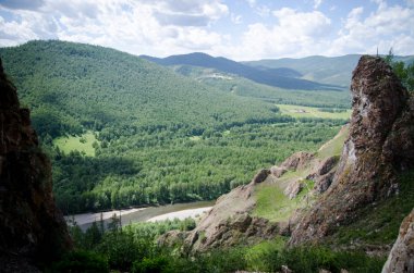  Khakassia güzel kayalarda