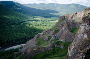  Khakassia güzel kayalarda