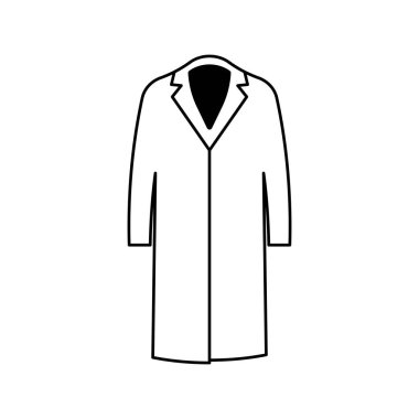 ince çizgi palto simgesi beyaz arka plan üzerinde