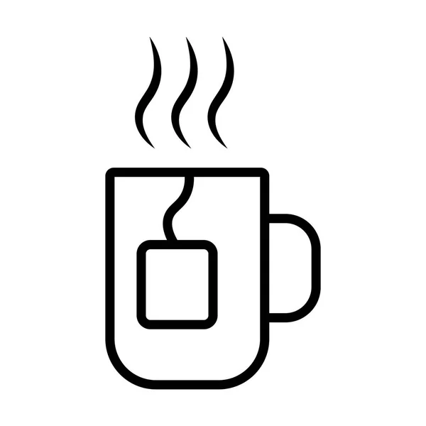 Ícone de chá xícara quente no fundo branco — Vetor de Stock